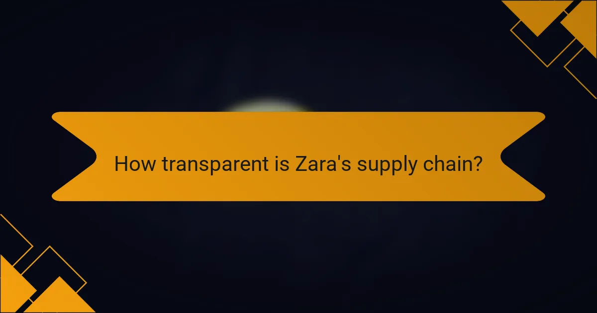 How transparent is Zara's supply chain?