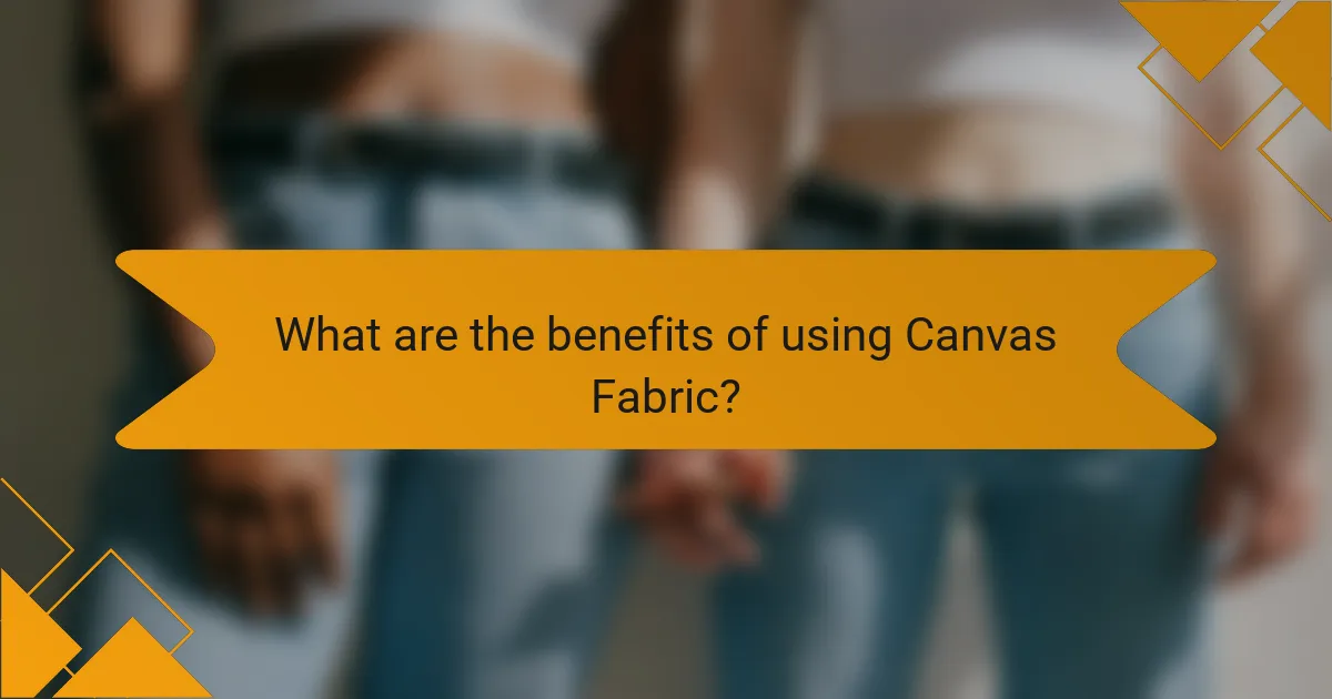 What are the benefits of using Canvas Fabric?
