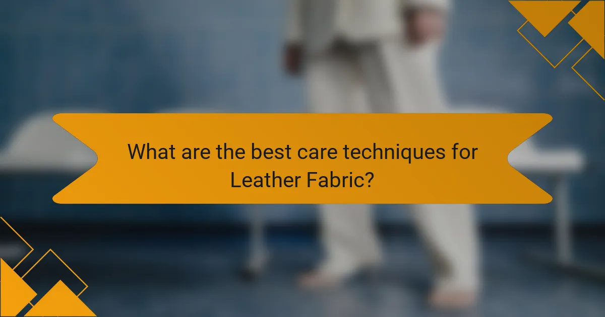 What are the best care techniques for Leather Fabric?