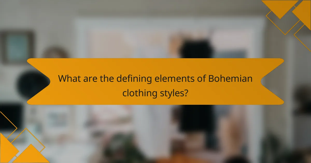 What are the defining elements of Bohemian clothing styles?