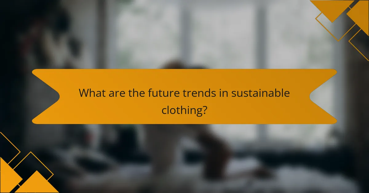What are the future trends in sustainable clothing?