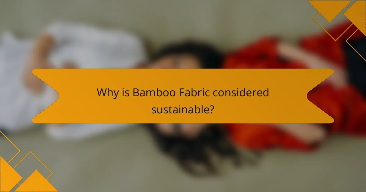 Why is Bamboo Fabric considered sustainable?
